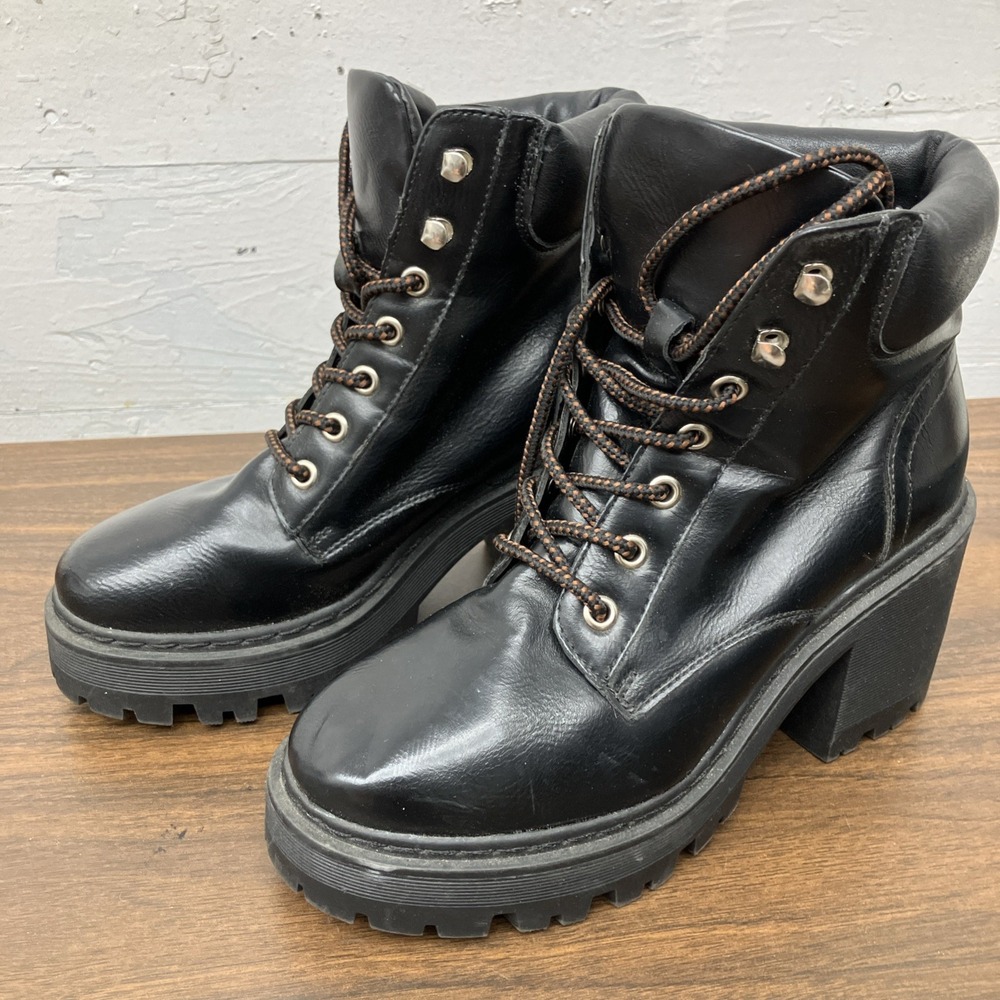 Fuzzy 4 Truffle Collection Lace Up Platform Combat Boots Goth